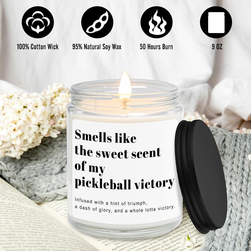 RIZOOCE Pickleball Gifts for Women Men, Pickleball Accessories, Lavender Scented Candle - Funny Gifts Pickleball for Lovers, Players, Fans, Sports - Image 2